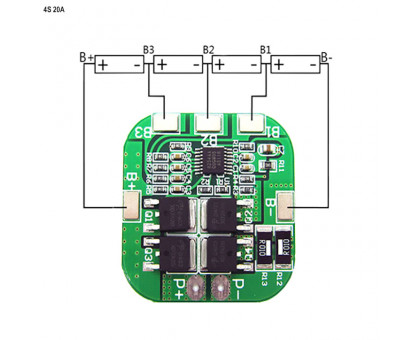 EM-841, плата защиты Li-ion батареи BMS PCM (4S, 20A)