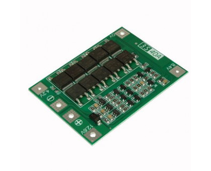 EM-827, плата защиты Li-Ion батареи (3S, 40A) с балансировкой и функцией восстановления