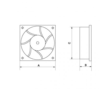 20060A2HBL, Осевой вентилятор (200x60mm), 220VAC, Round-S