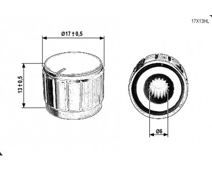 17X13HL, ручка приборная на вал с зубцами