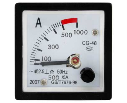 Амперметр 500/5А 50гц (48х48)